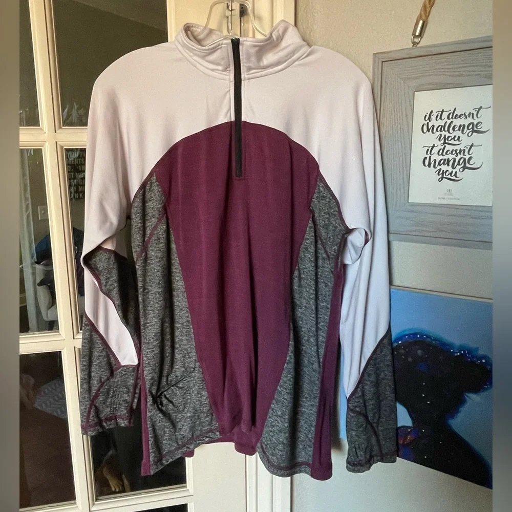 Woolx XL Burgundy Heather Quarter-Zip Pullover - Picture 4 of 5